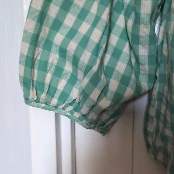 a.n.a Green Checkered Top - Picture 3 of 3